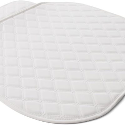 Car Seat Cushion White, Faux Leather Waterproof and Comfortable Seat Protector, Front Bottom Car Seat Covers with Storage Bag, Suitable for Most Vehicles or Office and Home Seats - 1 Pieces