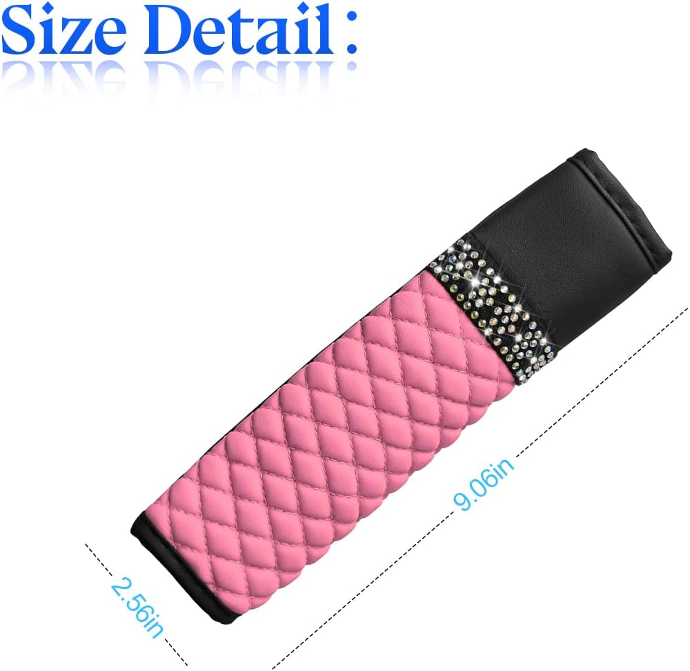 2 Pcs Auto Seat Belt Cover, Breathable Leather Shoulder Pads Protect Your Neck, Harness Pads Strap for a More Comfortable Driving, Car Accessories Compatible with Adults Kids (Pink) - Image 2
