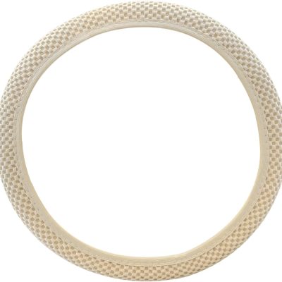 Universal 15" Anti Slip Steering Wheel Cover Elastic Stretch Mesh Cloth Cover Accessory for Car Beige Long-Lasting