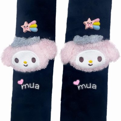 Kawaii Car Seat Belt Strap Cover, Cute 2 Pieces Set Anime Seat Strap Neck Protector Car Decorations for Women (Pink)