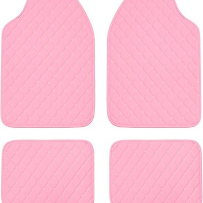 Luxury Leather Car Mats - Universal Fit All Weather Car Floor Mats - Full Set for SUV, Van & Truck
