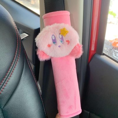 Car Seat Belt Cover  Stocking  Cute Creative Toy Safety Seatbelt Shoulder Pad Auto Accessory Neck Cushion Protector Seatbelt Shoulder Protector Nice Gift (Pink )