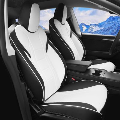 Luxury Model 3 and Y Front Car Seat Cover Set Black