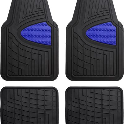 Automotive Floor Mats - Heavy-Duty Rubber Floor Mats for Cars, Universal Fit Full Set,  Floor Mats, Trimmable Floor Mats for Most Sedan, SUV, Truck Floor Mats Blue